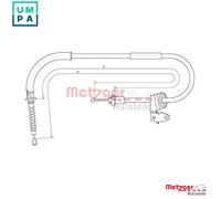 Handbrake cable Right Rear 10.4306 METZGER for MINI MINI CLUBMAN