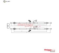 Metzger Parking Brake Cable 10.5368 - for Ford Focus II / C-Max / Wagon