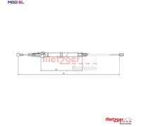 Metzger Autoteile Handbrake Cable 10.7508 Left Rear - Fits VW SKODA SEAT AUDI