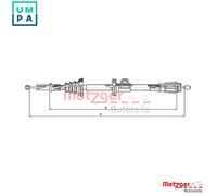 CABLE PULL PARKING BRAKE 10.8061 FOR VOLVO 850/Rural S70 V70/ B5202S 2.0L 5cyl