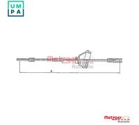 CABLE PULL PARKING BRAKE 10.818 FOR VOLVO 760/Rural/Break/Kombi 740/Combi 960
