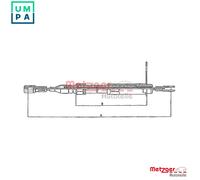 METZGER 10.943 Handbrake cable
