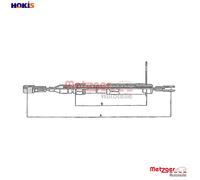 METZGER 10.943 Handbrake cable
