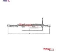 METZGER 10.943 Handbrake cable