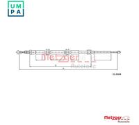 METZGER 11.6684 Handbrake cable