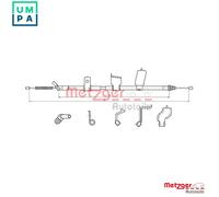CABLE PULL PARKING BRAKE 17.0327 FOR NISSAN DUALIS QASHQAI/+2 K9K282/292 1.5L