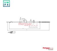 CABLE PULL PARKING BRAKE 17.1081 FOR TOYOTA 1KR-FE 1.0L 3cyl YARIS2SZ-FE 1.3L