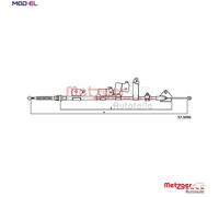 CABLE PULL PARKING BRAKE 17.1096 FOR TOYOTA 1NR-FE 1.3L 1ND-TV 1.4L 4cyl COROLLA