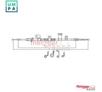 METZGER 17.2299 Handbrake cable