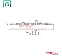 METZGER 17.2300 Handbrake cable