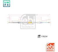FEBI BILSTEIN 178234 Parking Brake Cable Pull Left Rear Right Fits VW Beetle