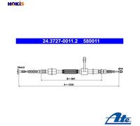 CABLE PULL PARKING BRAKE 24.3727-0011.2 FOR ALFA ROMEO AR 32310 2.0L 4cyl 147