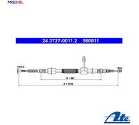 ATE 24.3727-0011.2 Handbrake cable