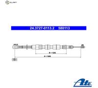 CABLE PULL PARKING BRAKE 24.3727-0113.2 FOR VW LT28-50//Platform/Chassis/Van