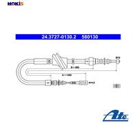 ATE 24.3727-0130.2 Handbrake cable