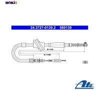 ATE 24.3727-0139.2 Handbrake cable