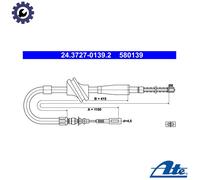 ATE 24.3727-0139.2 Handbrake cable