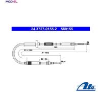Cable Pull, parking brake ATE 24.3727-0155.2 for AUDI A4 B5 (8D2) 1.9 1995-2000