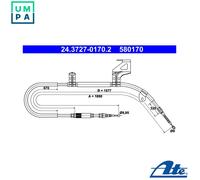 ATE 24.3727-0170.2 Hand brake cable