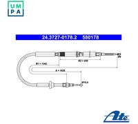 ATE 24.3727-0178.2 Handbrake cable