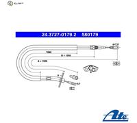 CABLE PULL PARKING BRAKE 24.3727-0179.2 FOR VW LT/Mk/II/Platform/Chassis/28-46