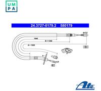 2x ✅Fits ATE 24.3727-0179.2 Cable Pull, parking brake 24.3727-0179.2 ⭐UK Seller⭐