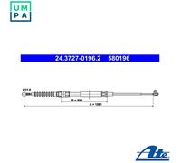 Cable, parking brake for VW TOURAN ATE 24.3727-0196.2