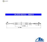 ATE 24.3727-0215.2 Handbrake cable