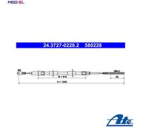 Parking Brake Cable ATE Fits BMW Z3 E36 34411163084