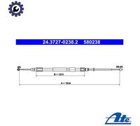 ATE 24.3727-0238.2 Handbrake cable