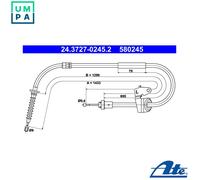 ATE 24.3727-0245.2 Hand brake cable