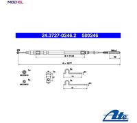 Fits ATE 24.3727-0246.2 Cable, parking brake UK Stock