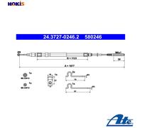 Fits ATE 24.3727-0246.2 Cable, parking brake UK Stock