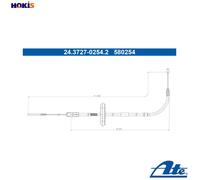 CABLE PULL PARKING BRAKE 24.3727-0254.2 FOR MINI B37 C15 A 1.5LB38 A12 A 1.2L