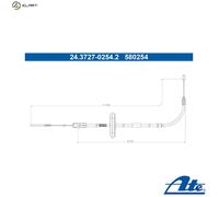 CABLE PULL PARKING BRAKE 24.3727-0254.2 FOR MINI B37 C15 A 1.5LB38 A12 A 1.2L