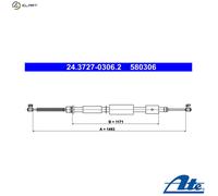 ATE 24.3727-0306.2 Hand brake cable