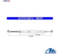 CABLE, PARKING BRAKE FOR CITROËN ZX ATE 24.3727-0307.2