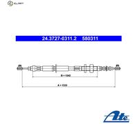 ATE 24.3727-0311.2 Handbrake cable