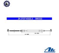CABLE PULL PARKING BRAKE 24.3727-0322.2 FOR CITROEN XSARA/Hatchback/Van 1.4L