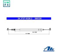 ATE 24.3727-0326.2 Handbrake cable