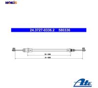 ATE 24.3727-0336.2 Handbrake cable