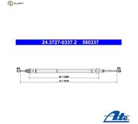 CABLE PULL PARKING BRAKE 24.3727-0337.2 FOR CITROEN XSARA/Van/Break KFW 1.4L