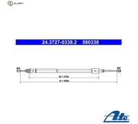 ATE 24.3727-0338.2 Handbrake cable
