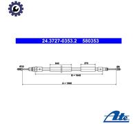 CABLE PULL PARKING BRAKE 24.3727-0353.2 FOR CITROEN NFU 1.6L 6FZ 1.7LRFN 2.0L