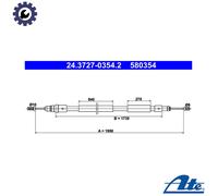 ATE 24.3727-0354.2 Hand brake cable