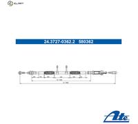 ATE 24.3727-0362.2 Handbrake cable