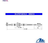 ATE Handbrake Cable 24.3727-0414.2 for Mercedes-Benz W631