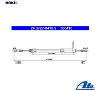 ATE 24.3727-0418.2 Handbrake cable