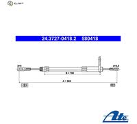ATE 24.3727-0418.2 Handbrake cable