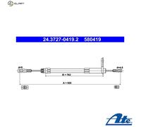 ATE 24.3727-0419.2 Handbrake cable